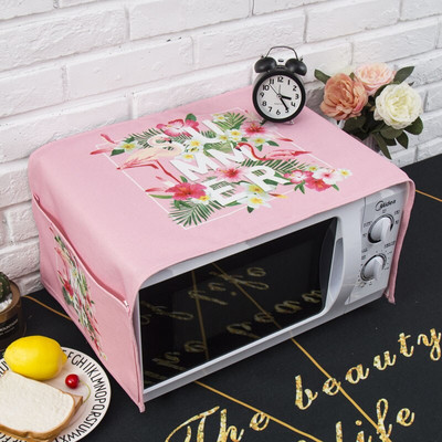 Severský štýl Bavlna a konope Flamingo Protiprachový kryt mikrovlnnej rúry Cobertura para beterraba Cubierta de polvo para horno