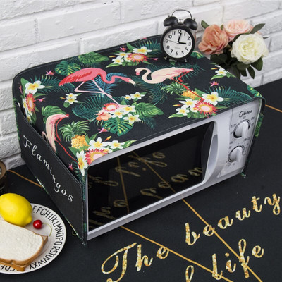 Severský štýl Bavlna a konope Flamingo Protiprachový kryt mikrovlnnej rúry Cobertura para beterraba Cubierta de polvo para horno