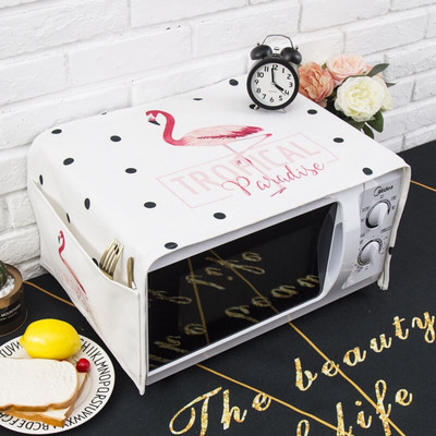 Severský štýl Bavlna a konope Flamingo Protiprachový kryt mikrovlnnej rúry Cobertura para beterraba Cubierta de polvo para horno