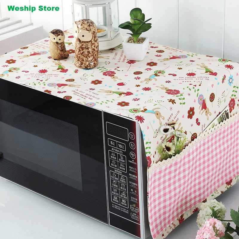 Noul capac de praf pentru cuptorul cu microunde de înaltă calitate Scutul pentru cuptor Artă din pânză Stil rural Cinci tipuri diferite cu pungă de conținut magazin