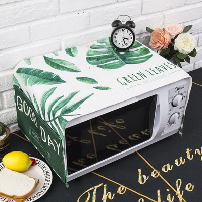 Nordijski stil Pamuk i zeleno lišće konoplje Pokrivač za mikrovalnu pećnicu Cobertura para beterraba Cubierta de polvo para horno