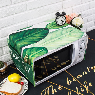 Nordijski stil Pamuk i zeleno lišće konoplje Pokrivač za mikrovalnu pećnicu Cobertura para beterraba Cubierta de polvo para horno