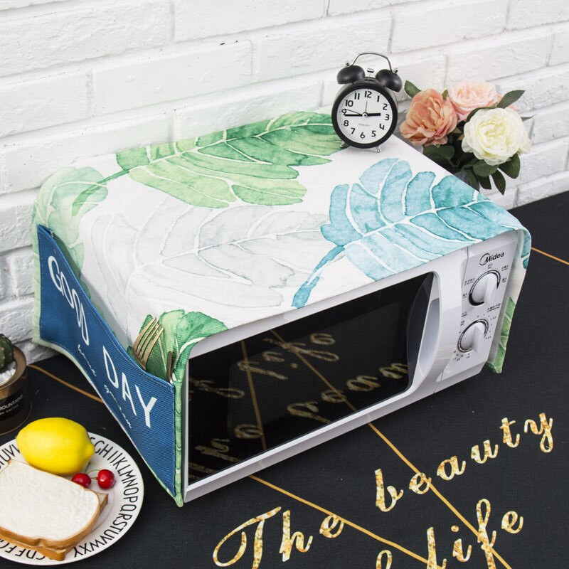 Nordijski stil Pamuk i zeleno lišće konoplje Pokrivač za mikrovalnu pećnicu Cobertura para beterraba Cubierta de polvo para horno