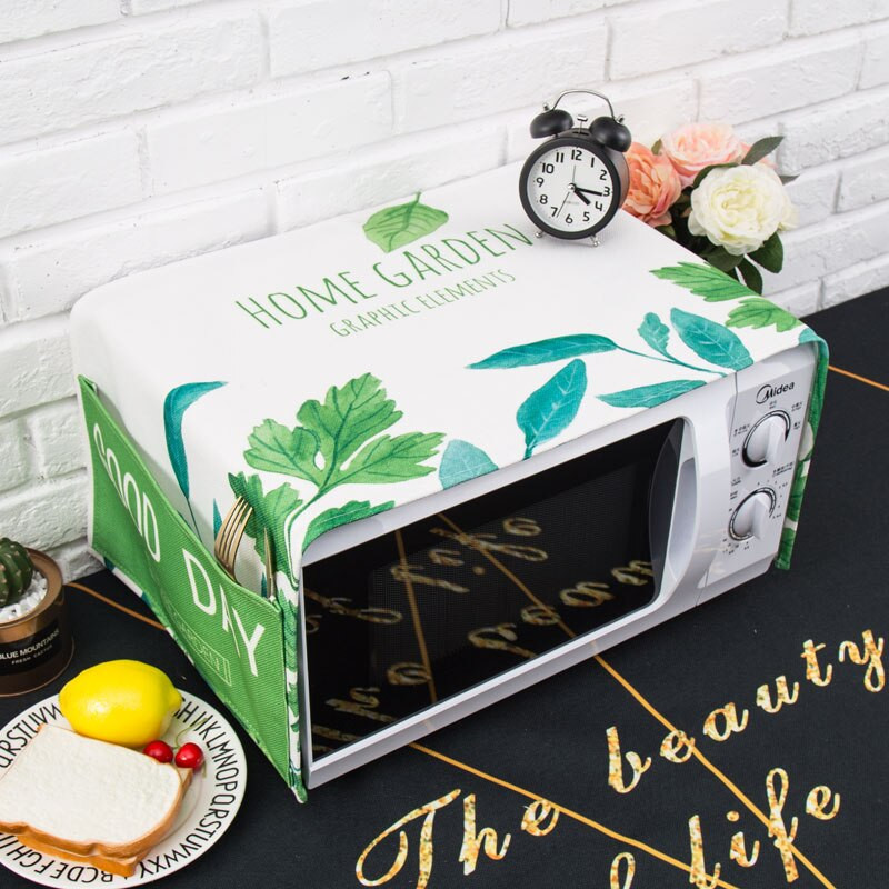 Nordijski stil Pamuk i zeleno lišće konoplje Pokrivač za mikrovalnu pećnicu Cobertura para beterraba Cubierta de polvo para horno