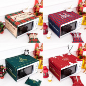 Severský štýl Vianočná mriežka z bavlny a konope Kryt proti prachu do mikrovlnnej rúry Cobertura para beterraba Cubierta de polvo para horno