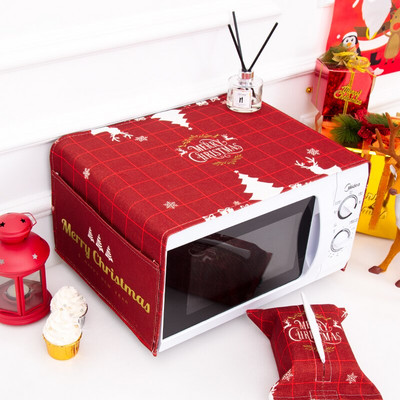 Severský štýl Vianočná mriežka z bavlny a konope Kryt proti prachu do mikrovlnnej rúry Cobertura para beterraba Cubierta de polvo para horno