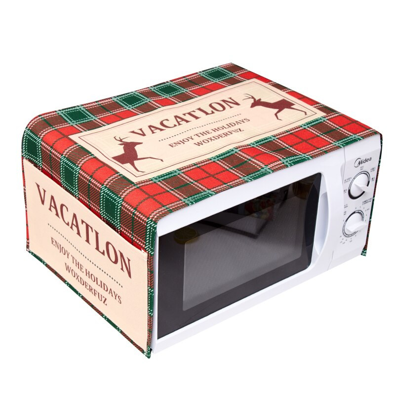 Severský štýl Vianočná mriežka z bavlny a konope Kryt proti prachu do mikrovlnnej rúry Cobertura para beterraba Cubierta de polvo para horno