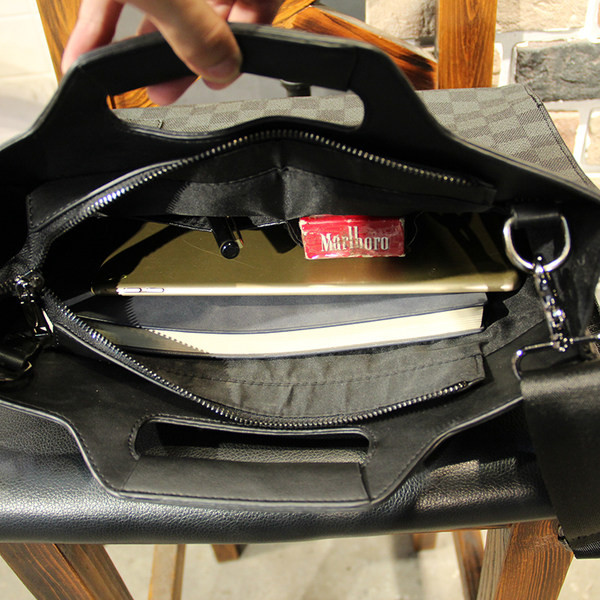 Pánska kockovaná eko kožená taška