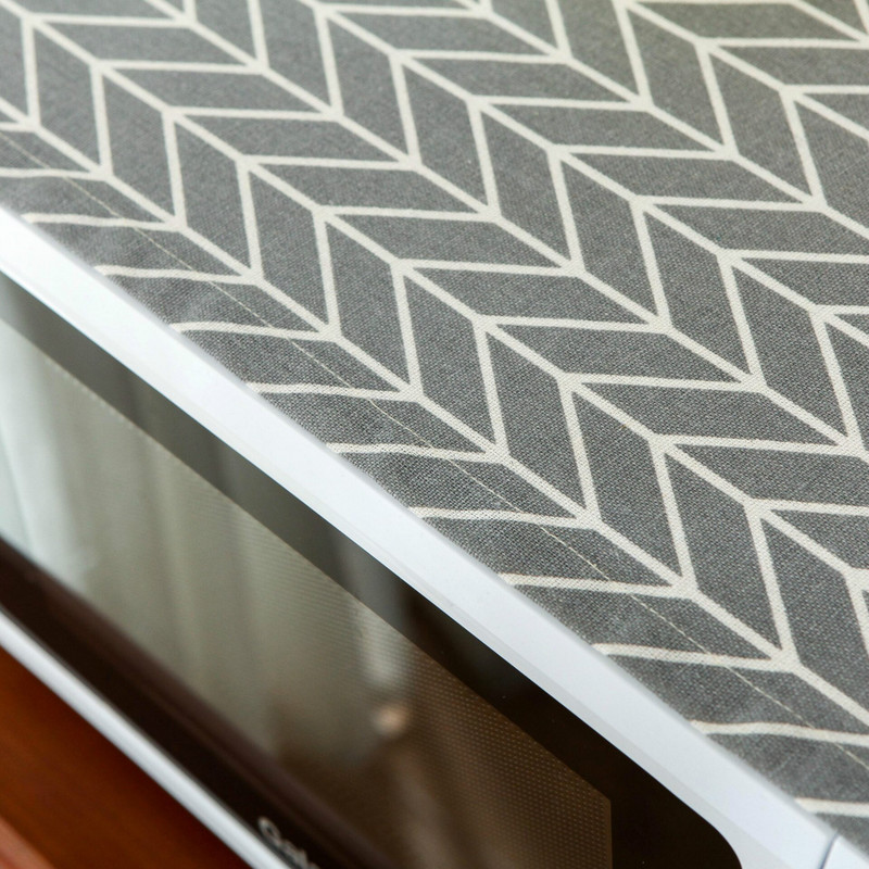 Univerzálny kryt na mikrovlnnú rúru 30*90 cm, bavlnený/ľanový, obdĺžnikový, s potlačou, ochranný kryt na elektrickú rúru s úložným priestorom