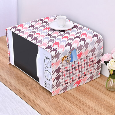 Šiaurės šalių žalieji augalų lapai, marginti linai, universalus mikrobangų krosnelės dangtis 30x90 cm dulkių gaubtas Geometrinis pledas Elektrinės orkaitės dangtis