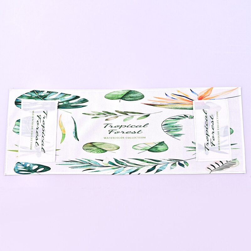 Šiaurės šalių žalieji augalų lapai, marginti linai, universalus mikrobangų krosnelės dangtis 30x90 cm dulkių gaubtas Geometrinis pledas Elektrinės orkaitės dangtis