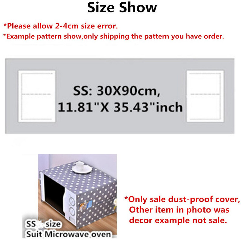 Šiaurės šalių žalieji augalų lapai, marginti linai, universalus mikrobangų krosnelės dangtis 30x90 cm dulkių gaubtas Geometrinis pledas Elektrinės orkaitės dangtis