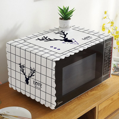 Kryt na mikrovlnnú rúru, handrička na prach z Nordic látky, univerzálny umývateľný kryt na rúru a chladničku