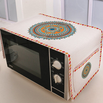 Bavlnený kryt na mikrovlnnú rúru SRYSJS s etnickým vzorom a úložným vreckom, protiprachový kryt, proti oleju