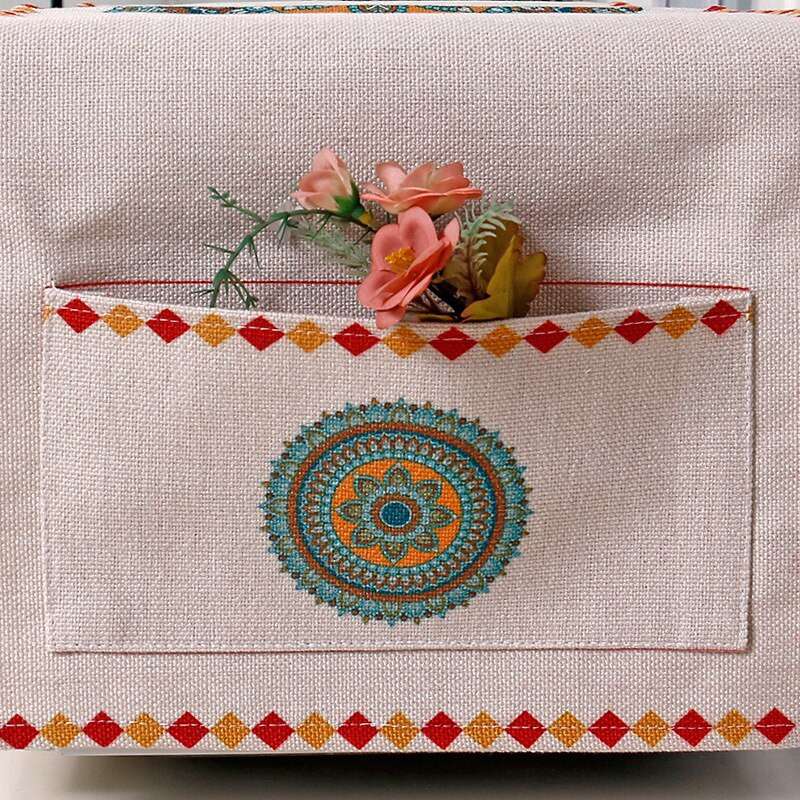 Bavlnený kryt na mikrovlnnú rúru SRYSJS s etnickým vzorom a úložným vreckom, protiprachový kryt, proti oleju