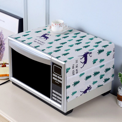 Domácnosť Bavlnený ľanový kryt na mikrovlnnú rúru Ochranný kryt na elektrickú rúru Proti znečisteniu Olejotesné kuchynské doplnky