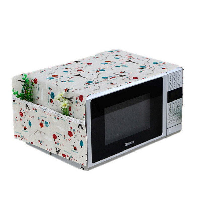 Domácnosť Bavlnený ľanový kryt na mikrovlnnú rúru Ochranný kryt na elektrickú rúru Proti znečisteniu Olejotesné kuchynské doplnky