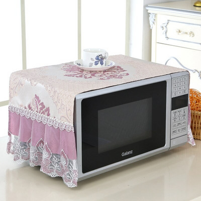 1 ks látkový vyšívaný čipkovaný kryt do mikrovlnnej rúry, látkový kryt do rúry, sada olejotesných závesov, kuchynský kryt do domácnosti, uterák