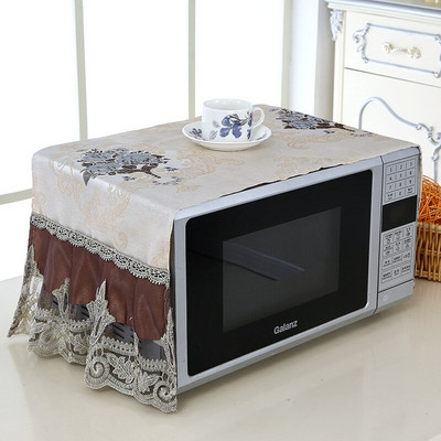 1 ks látkový vyšívaný čipkovaný kryt do mikrovlnnej rúry, látkový kryt do rúry, sada olejotesných závesov, kuchynský kryt do domácnosti, uterák