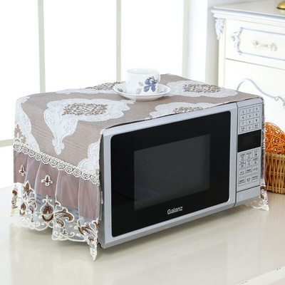 1 ks látkový vyšívaný čipkovaný kryt do mikrovlnnej rúry, látkový kryt do rúry, sada olejotesných závesov, kuchynský kryt do domácnosti, uterák