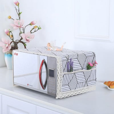 Buitinė medvilninė ir lininė mikrobangų krosnelės dulkių dangtelis rankšluostis Elektrinis orkaitės dangtis Mikrobangų krosnelės dangtis Virtuvės priedai