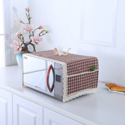 Buitinė medvilninė ir lininė mikrobangų krosnelės dulkių dangtelis rankšluostis Elektrinis orkaitės dangtis Mikrobangų krosnelės dangtis Virtuvės priedai