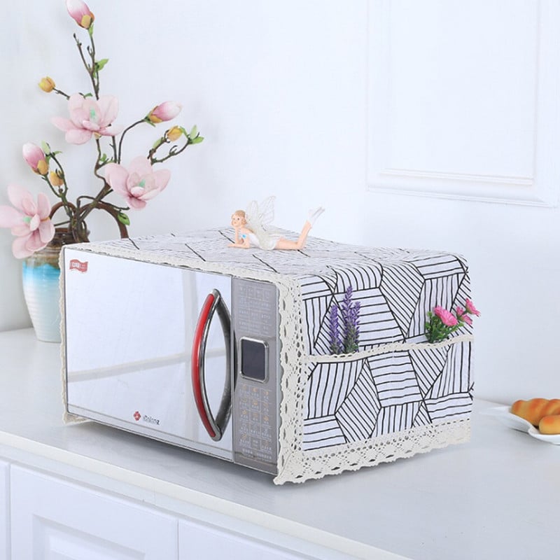 Buitinė medvilninė ir lininė mikrobangų krosnelės dulkių dangtelis rankšluostis Elektrinis orkaitės dangtis Mikrobangų krosnelės dangtis Virtuvės priedai