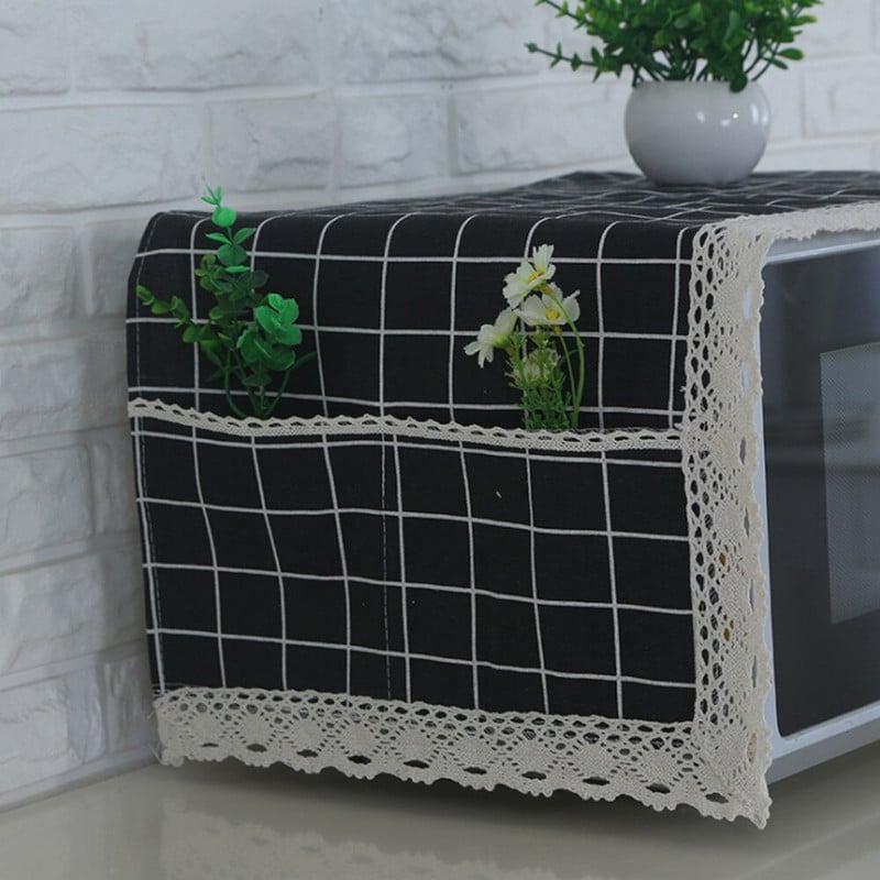 Buitinė medvilninė ir lininė mikrobangų krosnelės dulkių dangtelis rankšluostis Elektrinis orkaitės dangtis Mikrobangų krosnelės dangtis Virtuvės priedai