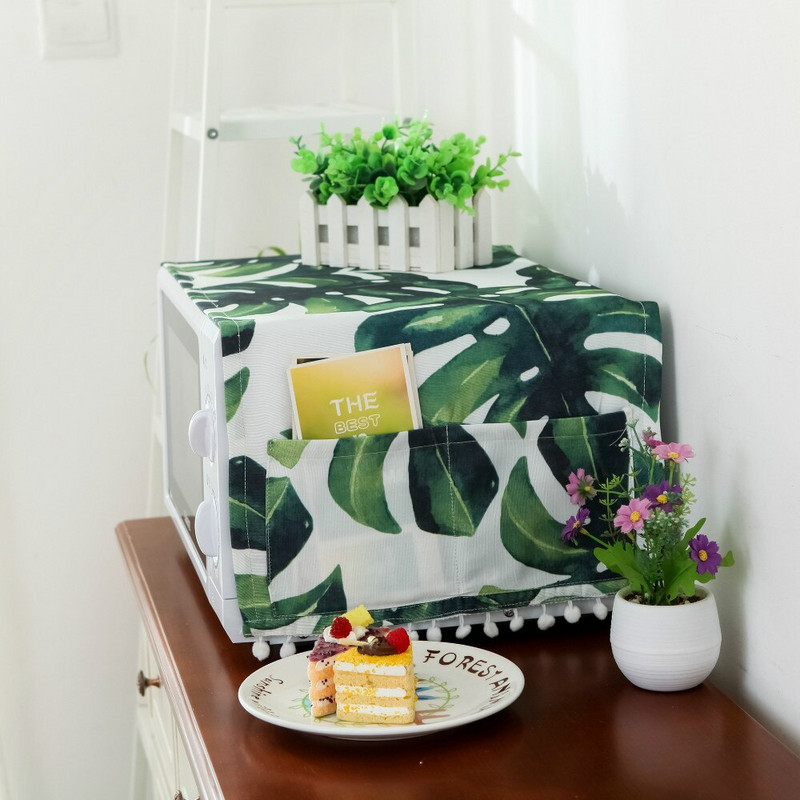 Zelená korytnačka, zadný list, vodotesný kryt na mikrovlnnú rúru, potlač rastlín, elektrická rúra, kryt proti prachu, olej, kryt na handričku pre domáce úložisko