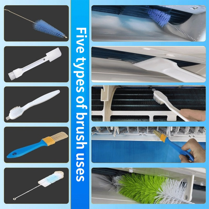 Set de 6/10 bucăți Kit capac pentru curățarea aparatului de aer condiționat Aparatul de aer condiționat de tip suspendat la domiciliu sub 1.5P Set de huse de protecție împotriva prafului