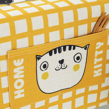 QNBHR Памучна и ленена кърпа за микровълнова корейска карикатура Котка за микровълнова фурна Покривало за плат Прахоустойчива кърпа за декорация на кухня
