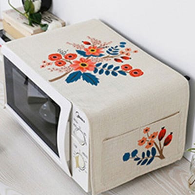 Doplnky Nordic Home, bavlna a ľan, kryt na prach, kryt na mikrovlnnú rúru, digestor do mikrovlnnej rúry, úložné vrecko na uteráky do mikrovlnnej rúry