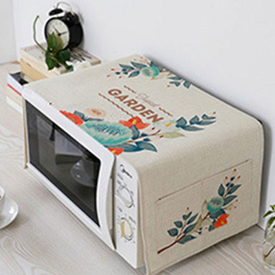 Doplnky Nordic Home, bavlna a ľan, kryt na prach, kryt na mikrovlnnú rúru, digestor do mikrovlnnej rúry, úložné vrecko na uteráky do mikrovlnnej rúry