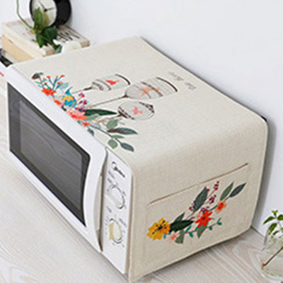 Doplnky Nordic Home, bavlna a ľan, kryt na prach, kryt na mikrovlnnú rúru, digestor do mikrovlnnej rúry, úložné vrecko na uteráky do mikrovlnnej rúry