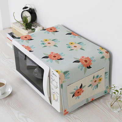 Doplnky Nordic Home, bavlna a ľan, kryt na prach, kryt na mikrovlnnú rúru, digestor do mikrovlnnej rúry, úložné vrecko na uteráky do mikrovlnnej rúry