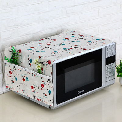 1 ks ľanový jednoduchý módny kryt na mikrovlnnú rúru, kryt na rúru, protiprachový kryt s vreckom na oboch stranách 35X95cm