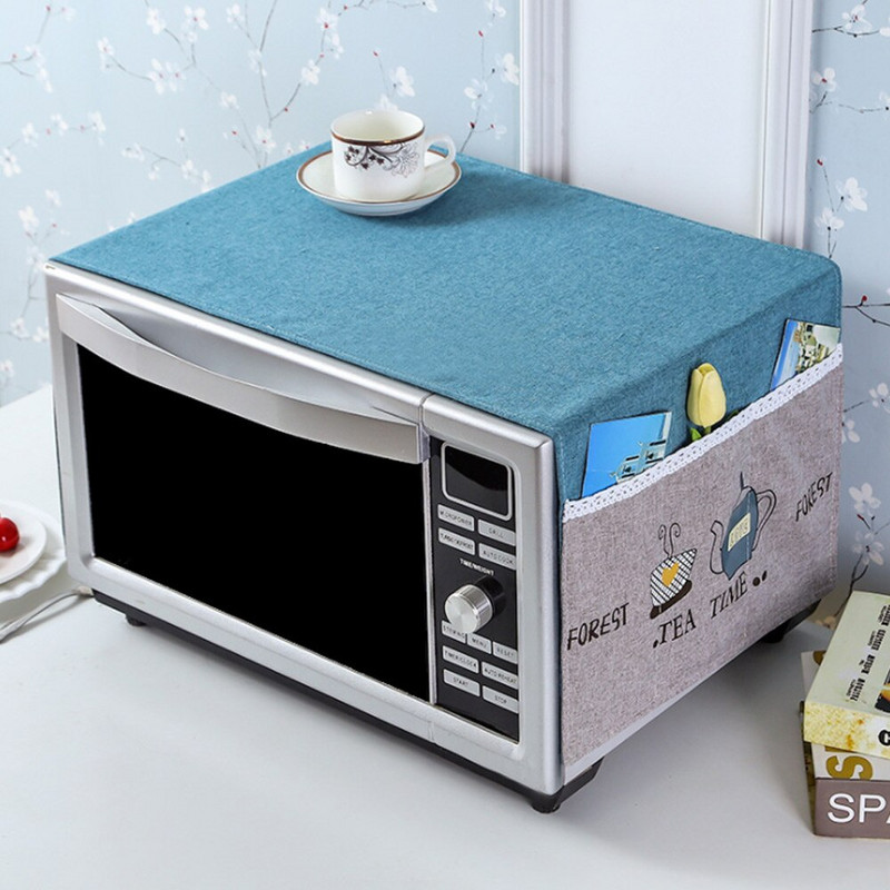 Bavlnené a ľanové obojstranné vrecká do domácnosti, kryt proti prachu do mikrovlnnej rúry, kryt elektrickej rúry, odolný voči znečisteniu a oleju