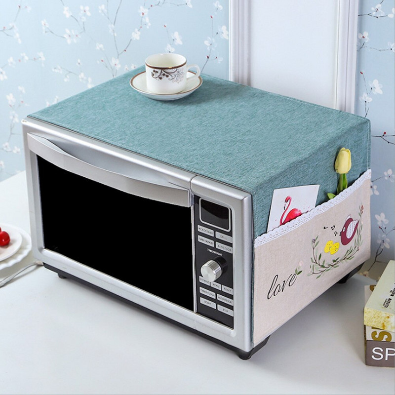 Bavlnené a ľanové obojstranné vrecká do domácnosti, kryt proti prachu do mikrovlnnej rúry, kryt elektrickej rúry, odolný voči znečisteniu a oleju