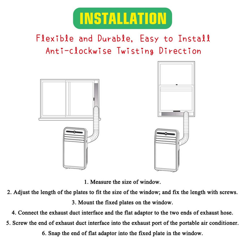 130/150mm 1.5m/2m/3m Conductă de aerisire Conductă flexibilă de ventilație Conductă pentru furtun de evacuare pentru aer condiționat portabil mobil