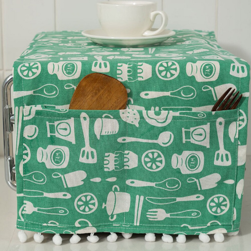 Domácnosť Bavlnený ľan Kryt na mikrovlnnú rúru, kryt na uterák, kryt na rúru, odpudzujúci olej, antifoulingový kryt na mikrovlnnú rúru, kuchynské doplnky
