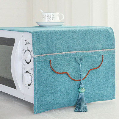 Bavlnené kuchynské kryty na mikrovlnnú rúru, ochranné kryty na prach s úložným vreckom, kryt na rúru, kuchynské doplnky, bytové dekorácie