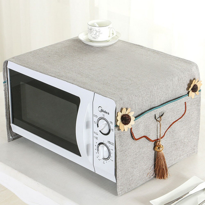 Bavlnené kuchynské kryty na mikrovlnnú rúru, ochranné kryty na prach s úložným vreckom, kryt na rúru, kuchynské doplnky, bytové dekorácie