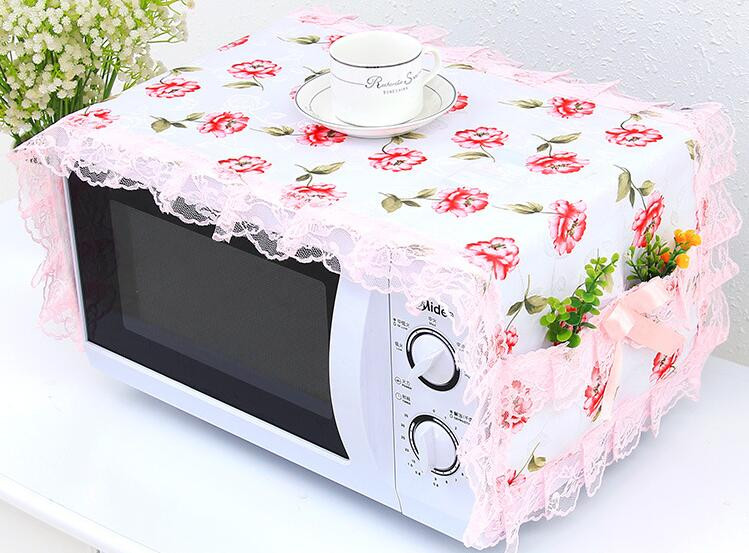 Capac pentru cuptor cu microunde de calitate superioară Pânză din pânză rustică Husă de praf din dantelă Husă din pânză Design de buzunar Dantela din poliester Livrare gratuită