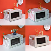 Capac cuptor cu microunde cu ciucuri Husa cuptor cu microunde rezistent la praf Prosop Capac de protectie cuptor electric Accesorii de bucatarie