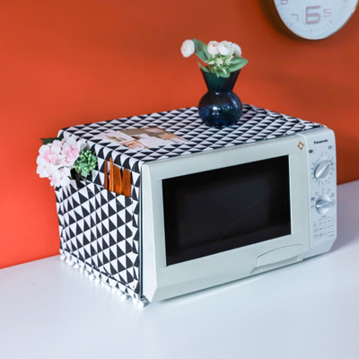 Capac cuptor cu microunde cu ciucuri Husa cuptor cu microunde rezistent la praf Prosop Capac de protectie cuptor electric Accesorii de bucatarie