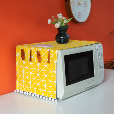 Capac cuptor cu microunde cu ciucuri Husa cuptor cu microunde rezistent la praf Prosop Capac de protectie cuptor electric Accesorii de bucatarie