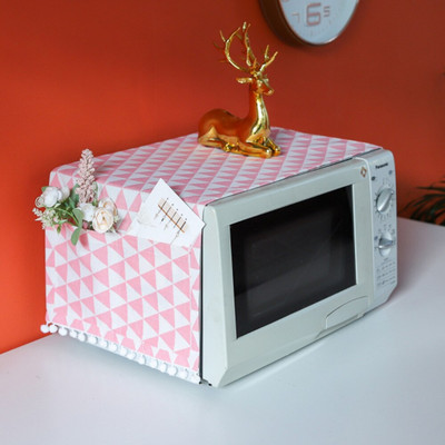 Capac cuptor cu microunde cu ciucuri Husa cuptor cu microunde rezistent la praf Prosop Capac de protectie cuptor electric Accesorii de bucatarie