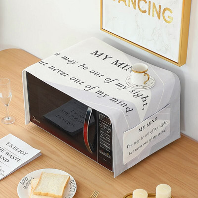 Hrubá bavlnená a ľanová tkanina, kryt na mikrovlnnú rúru, vodotesný, olejotesný, proti horúcim výrobkom pre domácnosť, vysoko kvalitný ochranný kryt na rúru proti prachu