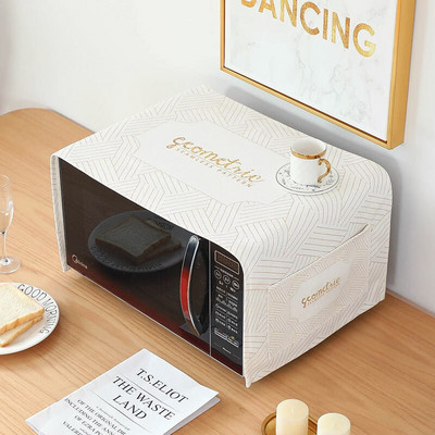 Hrubá bavlnená a ľanová tkanina, kryt na mikrovlnnú rúru, vodotesný, olejotesný, proti horúcim výrobkom pre domácnosť, vysoko kvalitný ochranný kryt na rúru proti prachu