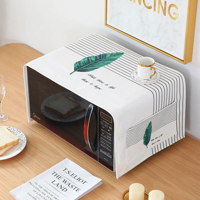 Hrubá bavlnená a ľanová tkanina, kryt na mikrovlnnú rúru, vodotesný, olejotesný, proti horúcim výrobkom pre domácnosť, vysoko kvalitný ochranný kryt na rúru proti prachu